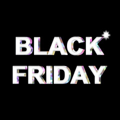 ブラックフライデー、光輝く文字の背景イラスト