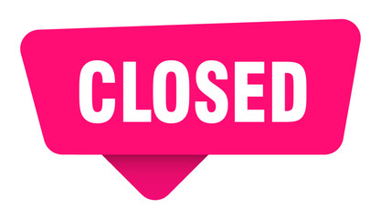 closed magenta sticker isolated on transpatent background. closed sign