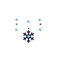 Isolated snowflake with dots above it on transparent background