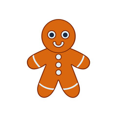 Illustration of a gingerbread man cookie on transparent background