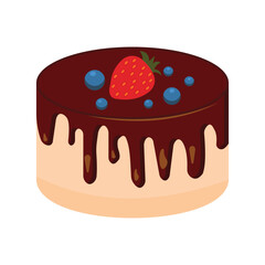 delicious birthday cake with chocolate flavor and added strawberries