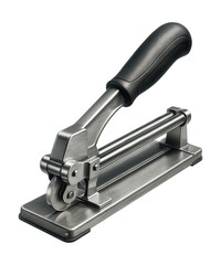 Lightweight manual tile cutter with an ergonomic grip for easy bathroom tile installation.
