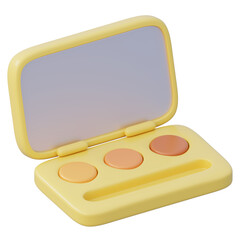 Makeup palette warmtoned shades open with mirror and eyeshadows