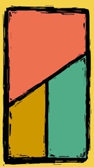 Pop art frame on yellow background