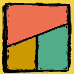 Pop art frame on yellow background