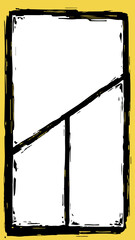 Pop art frame on yellow background