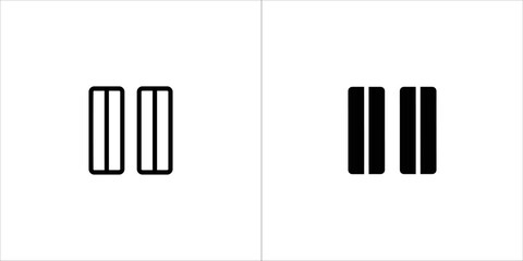 Pause button icon in outline and solid style