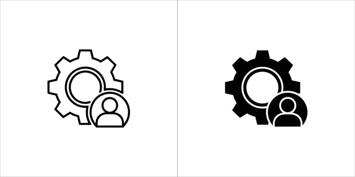 User settings icon with gear and person symbol