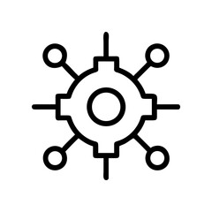 Obraz premium Network connection symbol with circles icon on transparent background silhouette