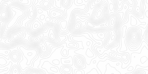 Minimal white line geometric grid outline curve counter map and wavy topography relief discovery area white, black line texture background.	
