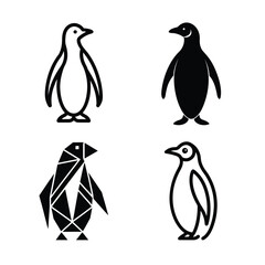 Naklejka premium set of funny cartoon penguin