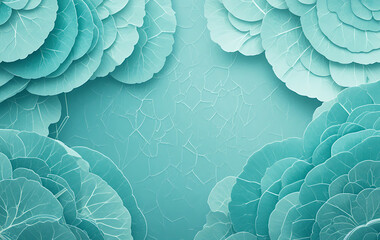 Abstract Teal Blue Floral Petal Background with Delicate Texture and Subtle Lines