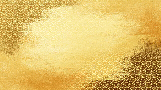 金泊の屏風　和風柄　AI生成画像
