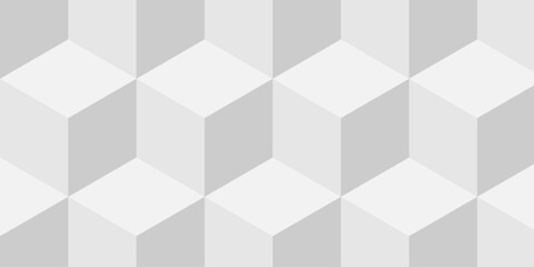 Vector cubic background with seamless geometric pattern. Abstract white and gray style minimal blank cubes.	