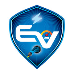 Concept logo EV design for creative inspire, template vector