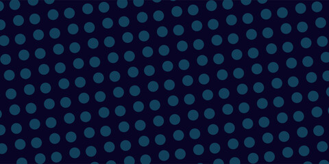 Dark blue raster seamless pattern with small randomly scattered curved shapes, circles, squares, dots.