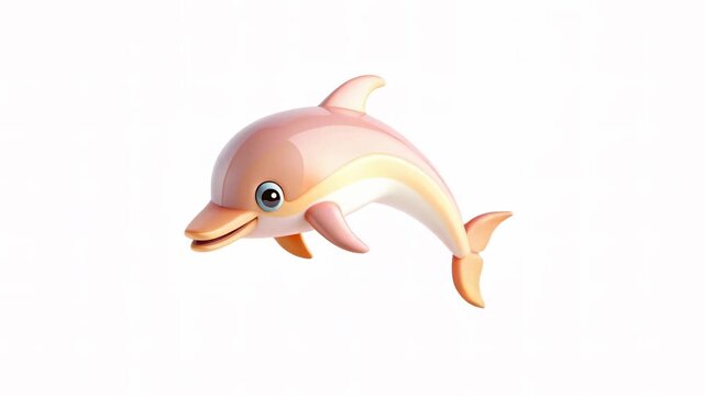 A colorful animated dolphin icon swimming gracefully against a white background.