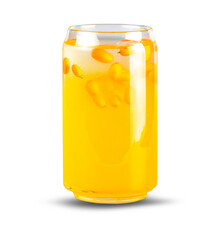 An organic cold drink made from sea buckthorn berries, isolated on transparent background. A natural and eco-friendly beverage rich in vitamins.