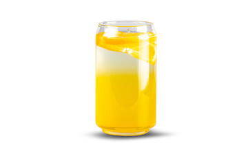 Cold lemon drink isolated on a transparent background. Natural and organic lemonade, rich in vitamins.