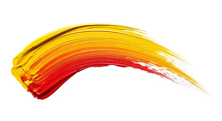 Abstract vibrant flow of acrylic paint stroke with yellow and red shades