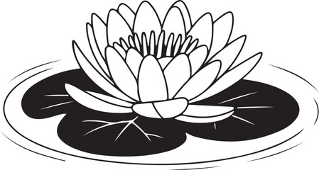 Lily Flower Line Art Vector  Black and White Botanical Illustration