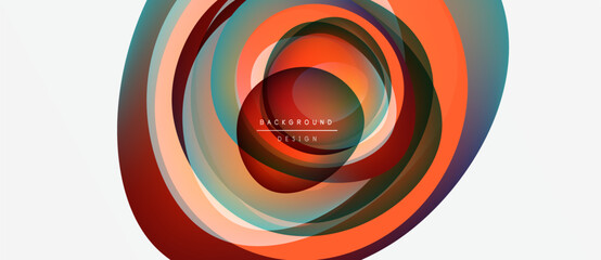 Abstract concentric circles. Vibrant colors blend, creating dynamic visual effect. Modern design element for backgrounds, presentations.