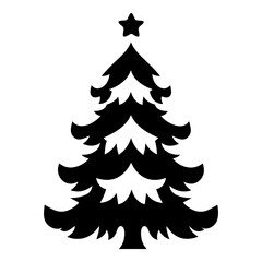 Fototapeta premium Christmas Tree Solid Icon