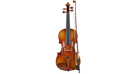 Classic Wooden Violin with Bow Musical Instrument Isolated on Black - Orchestra, Classical Music, String Instrument