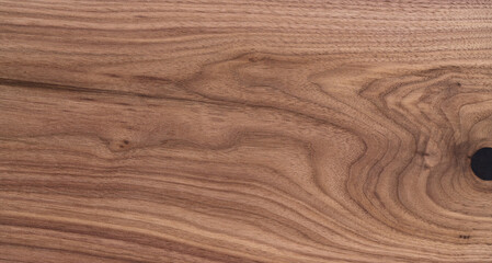 Texture of black walnut solid board untreated