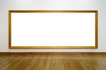 Golden Picture Frame and wooden floor photo