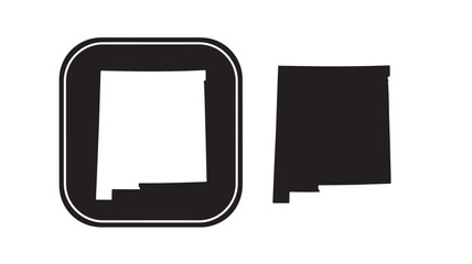 Geometric shapes with a rectangle and square on transparent background silhouette