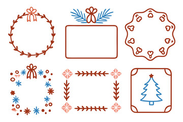 Hand drawn festive Christmas borders and frames for holiday decoration