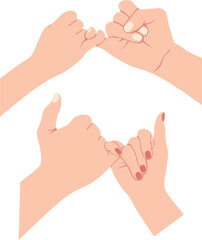 Two hands making a pinky promise sign