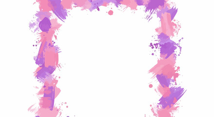Abstract watercolor frame with pink and purple brush strokes providing a modern and artistic touch