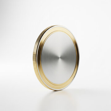 Gold and silver coin isolated on white background