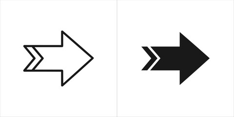 Right arrow icon with double lines