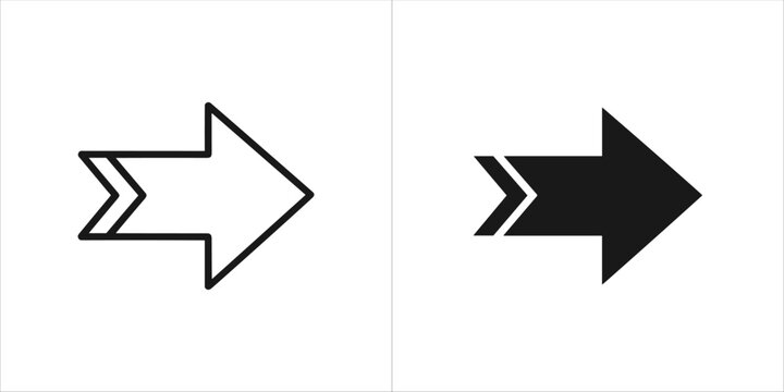 Right arrow icon with double lines
