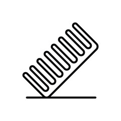 A black angled comb illustration The comb rests on a black line