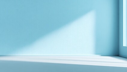 Light blue wall interior room corner scene