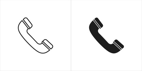 Phone receiver icon, handset symbol, telephone part
