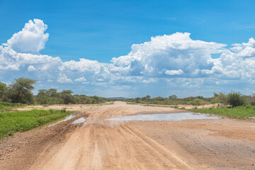 Sand road in the Ugab River valley, Namibia