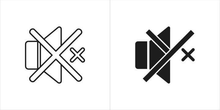 Mute speaker icon with cross symbol