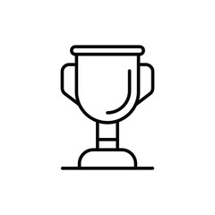A black trophy icon It has a cup with handles a stem and a base