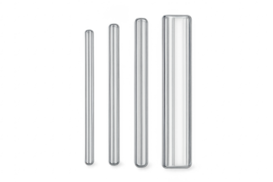 Glass test tubes set for laboratory research
