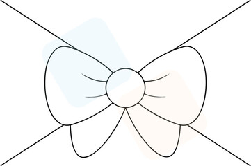 Elegant bow illustration with a delicate ribbon perfect for gift wrapping or decorative designs adding a touch of festive charm and celebratory spirit for crafting projects or cards