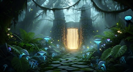 Enchanted Forest Portal - A Mystical Journey Through Natures Gateway.