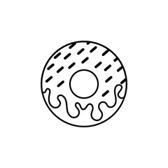 Donut Icon. Sweet Dessert Symbol PNG Vector for Bakery, Café, and Food Design