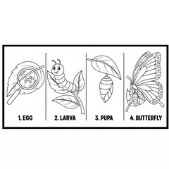 Butterfly Metamorphosis Icons. Set of isometric vector illustrations of butterfly metamorphosis emerging cocoon: hardened cocoon form,