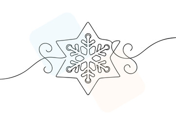 Elegant Snowflake Line Art with Abstract Background for Winter Holiday Season Designs and Festive Invitations Creating a Minimalist Winter Wonderland