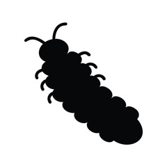 Simple Black Silhouette of a Creepy Crawly Centipede like Insect
